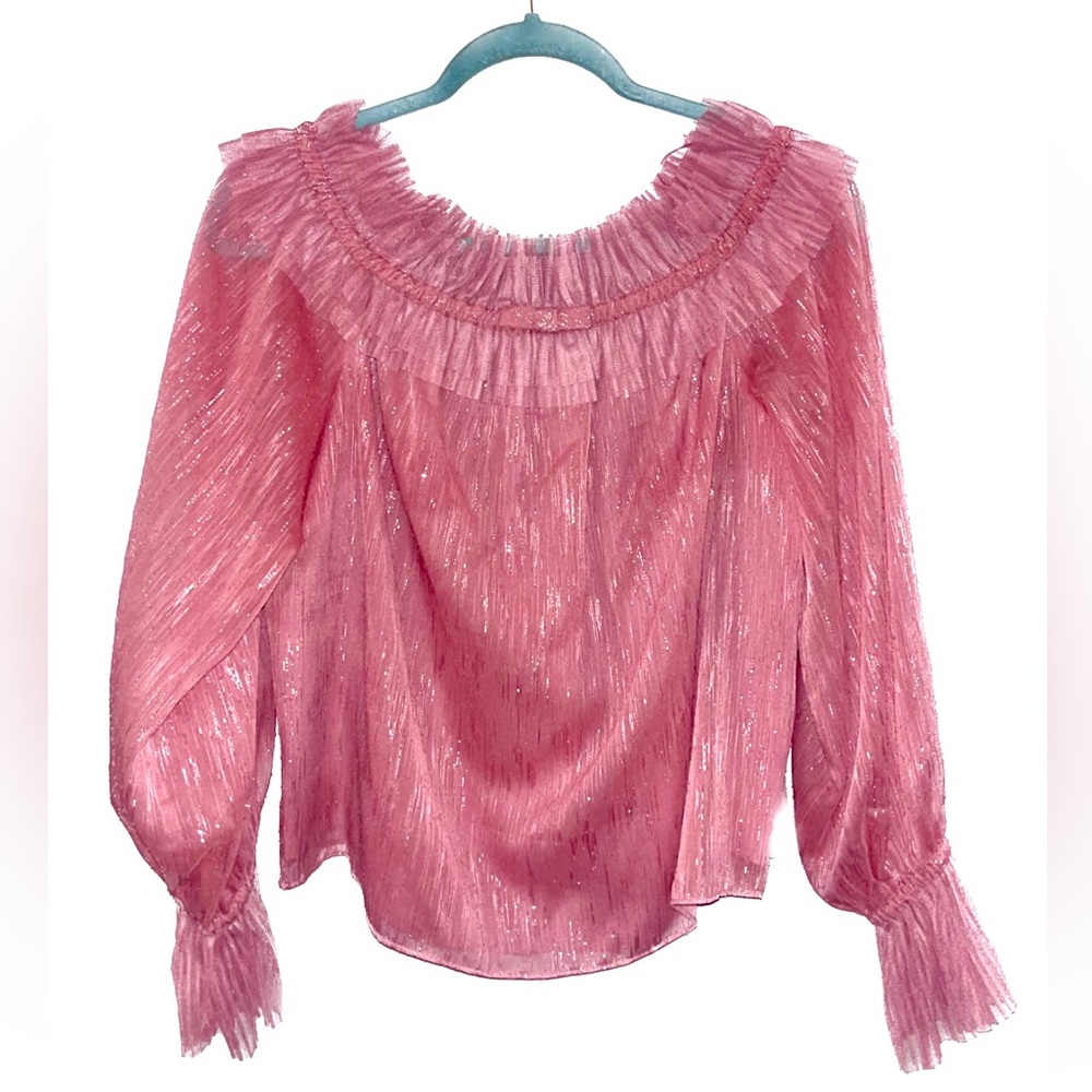 Pink off the shoulder shirt size medium.